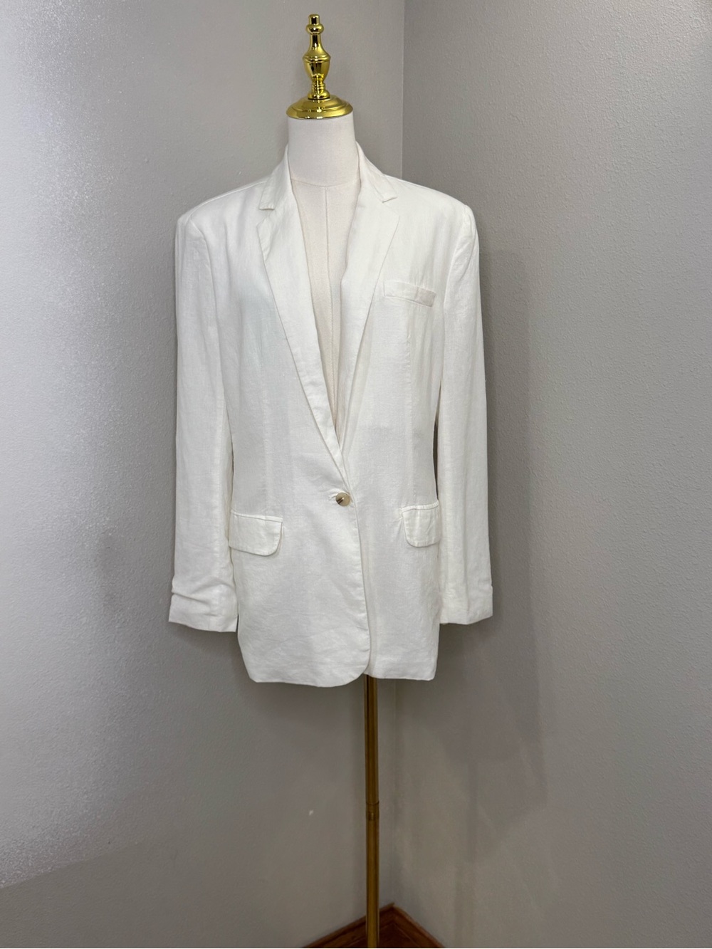 Steve Madden Linen on the Edge Blazer White Size S NWT Linen Blend $99